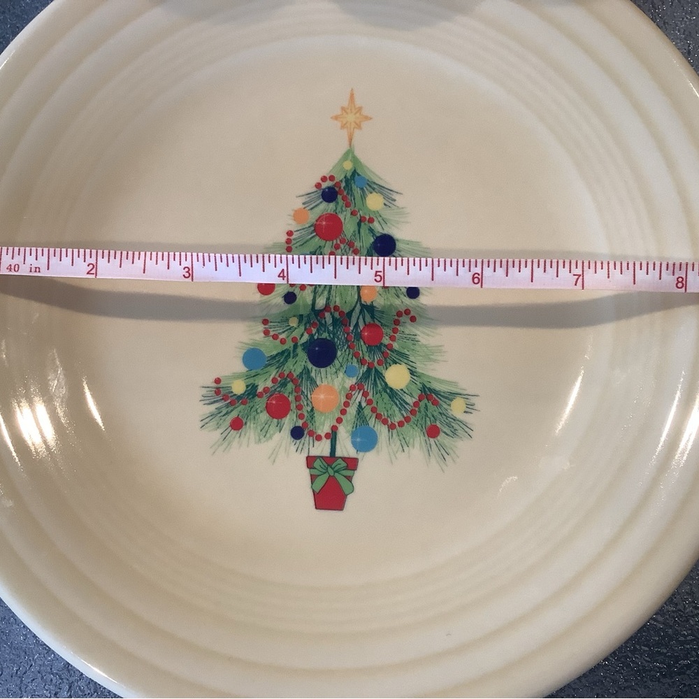 Fiesta / Fiestaware Christmas Luncheon Plate and 2 Scarlet Ring Mugs Like New! - Picture 6 of 6